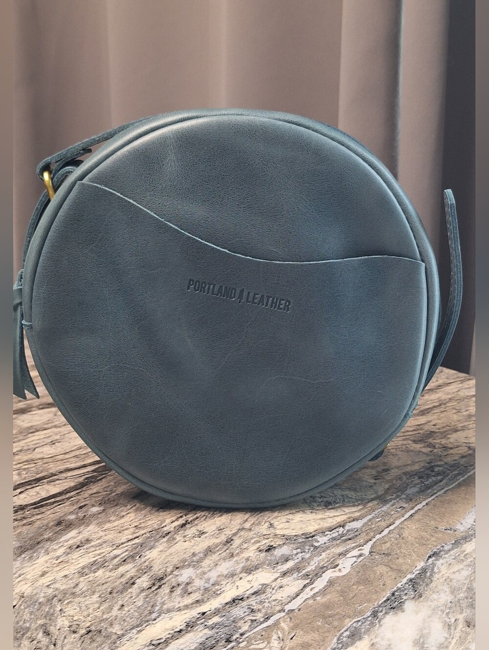 Portland Leather Large Circle Bag, NWOT, Cowboy Jeans